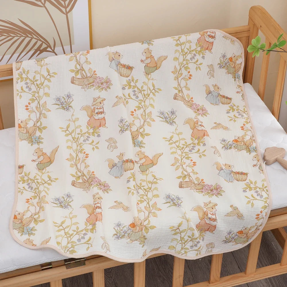 Newborn baby bath towel pure cotton gauze bath towel Class A soft children's blanket absorbent newborn baby blanket