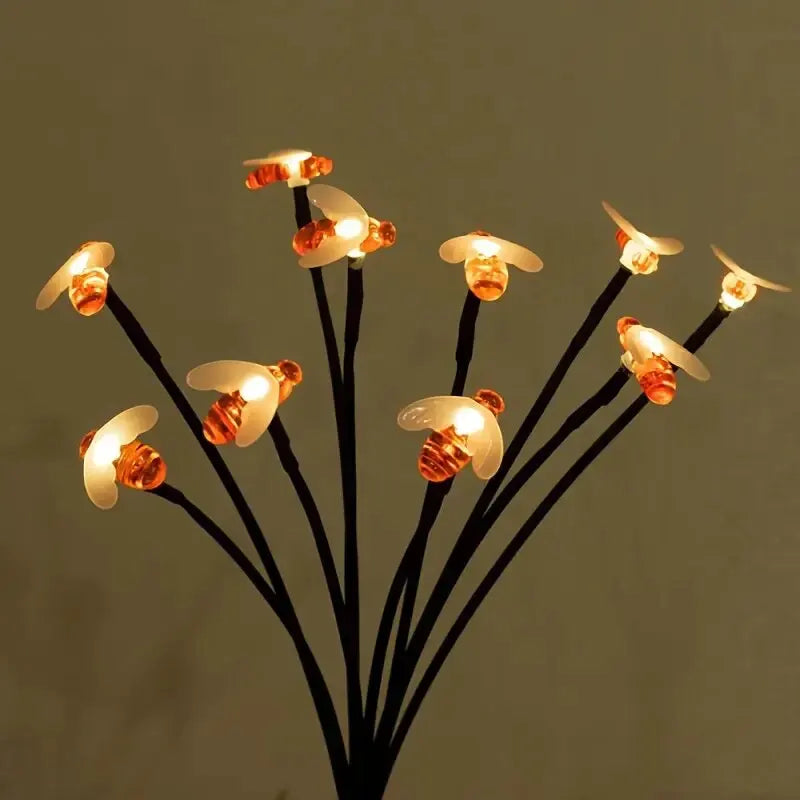 Solar 6/8-Head Bee LED Garden Light Outdoor Waterproof Decorative Lights,Landscape Lighting For Garden,Yard,Lawn,Pathway,Terrace
