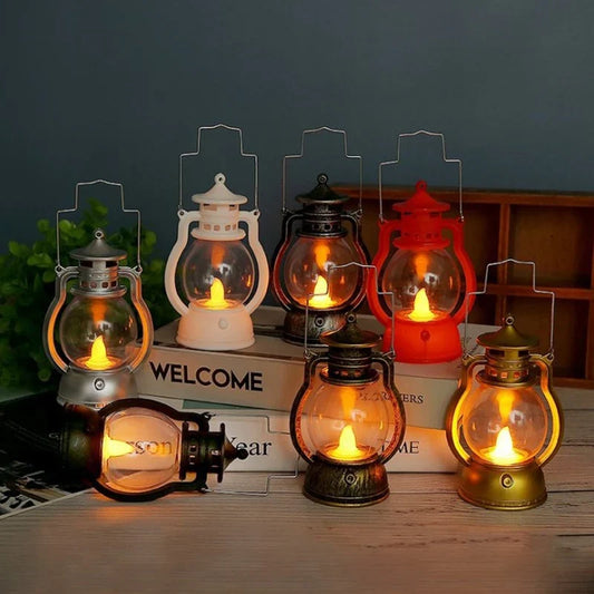 Vintage Halloween LED Oil Lamp | Battery-Powered Retro Lantern