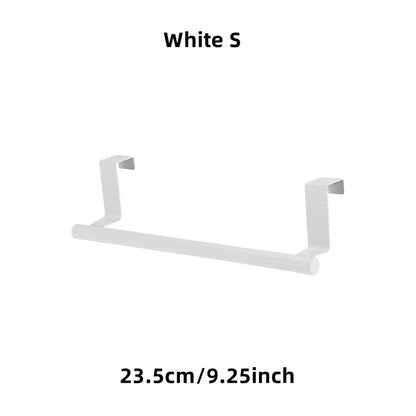 1/2Pcs Towel Rack Over Door Towel Bar Hanging Holder Stainless Steel Bathroom Kitchen Cabinet White Black Towel Rag Shelf Hanger