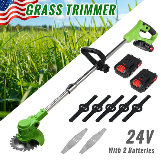 Cordless 2-In-1 Weed Trimmer and Grass Edger With Fast Charger