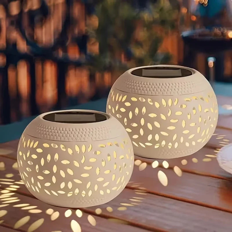Solar Garden Lantern Outdoor Metal Solar Table Light Desktop Decorative Waterproof Solar Powered LED Light for Desktop Yard Path