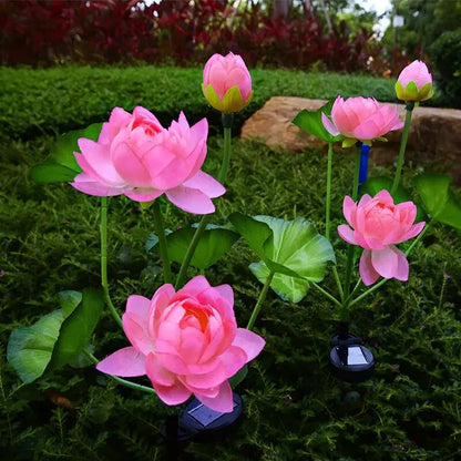 1PC Solar LED 3-Head Lotus Garden Light,Outdoor Waterproof Lawn Lamp,Landscape lighting For Garden,Yard,Lawn,Terrace,Park,Square
