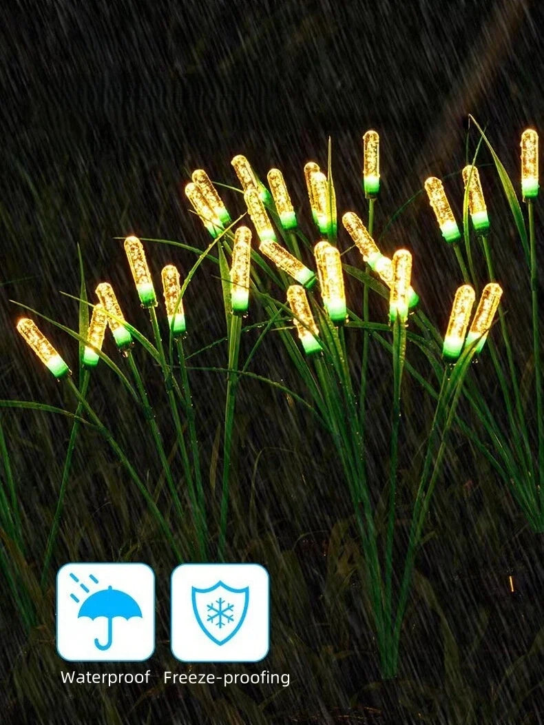 1PC Solar Firefly Swaying Garden Light Outdoor Waterproof LED Reed Lamp Decoration Landscape Lights For Pond Patio Yard Pathway