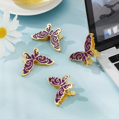 4PCS Metal Butterfly Binder Clips Bill Binder Clip Foldback Notes Letter File Paper Clip Binding Securing Clip Office Stationery