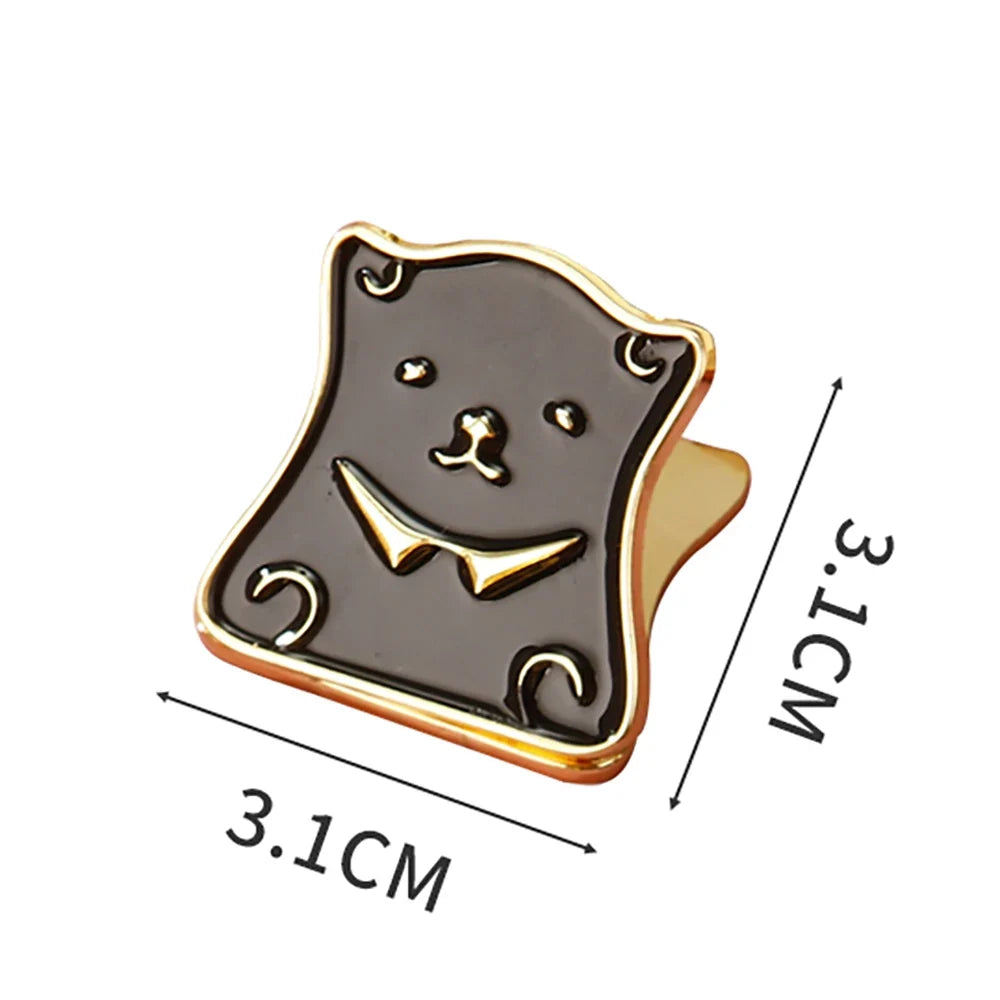 Metal Cartoon Bear Binder Clips Bill Binder Clip Foldback Notes Letter File Paper Clip Binding Securing Clip Office Stationery