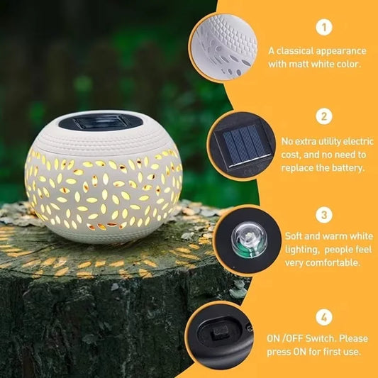 Solar Garden Lantern Outdoor Metal Solar Table Light Desktop Decorative Waterproof Solar Powered LED Light for Desktop Yard Path