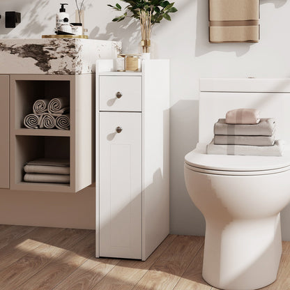 Small Bathroom Storage Cabinet 4-Tier with Slide Out Drawers on Casters