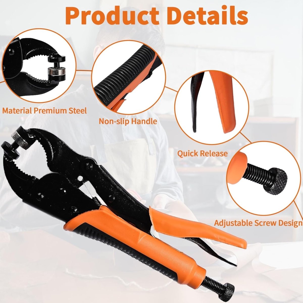 Snap Button Kit, Heavy Duty Snap Fastener Tool, Snaps Pliers for Metal Snaps Includes 80 Sets 15mm, Adjustable Snap Setter Tool for Fastening Repairing Boat Covers Canvas