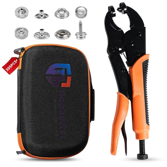 Snap Button Kit, Heavy Duty Snap Fastener Tool, Snaps Pliers for Metal Snaps Includes 80 Sets 15mm, Adjustable Snap Setter Tool for Fastening Repairing Boat Covers Canvas