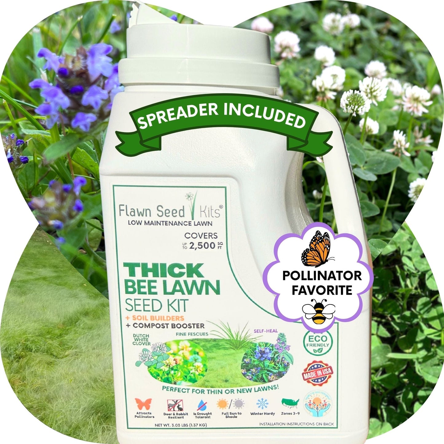 Thick Bee Lawn Seed Kit