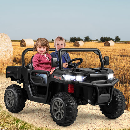 12V 2-Seater Kids Ride On Dump Truck with Dump Bed and Shovel