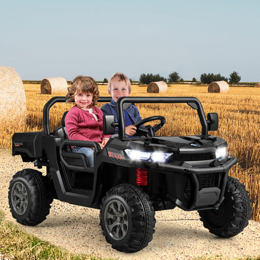 12V 2-Seater Kids Ride On Dump Truck with Dump Bed and Shovel