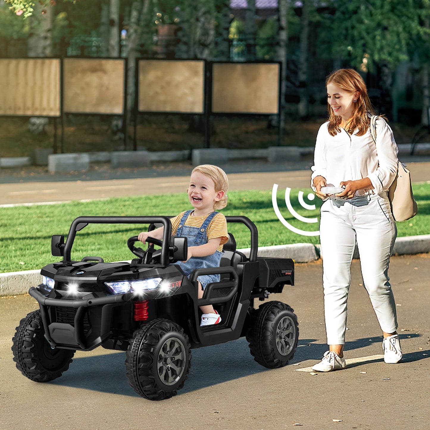 12V 2-Seater Kids Ride On Dump Truck with Dump Bed and Shovel