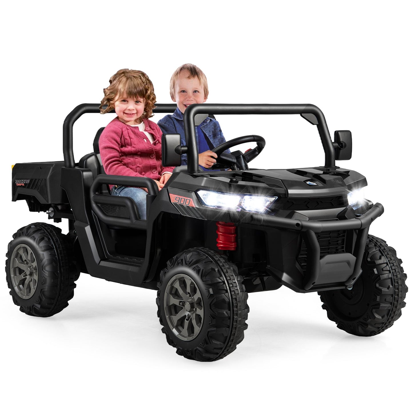 12V 2-Seater Kids Ride On Dump Truck with Dump Bed and Shovel