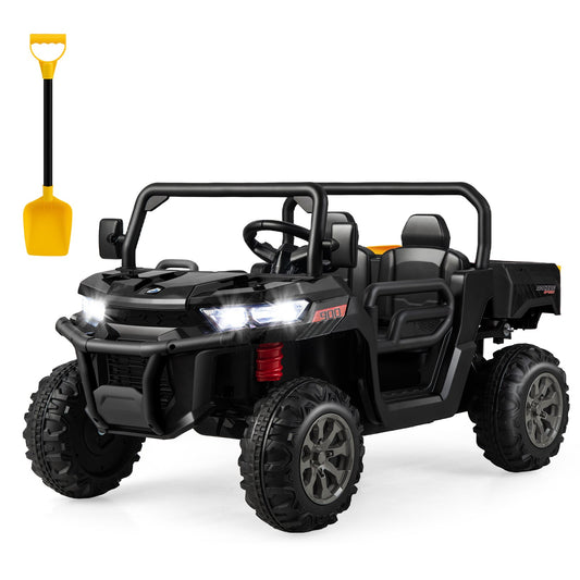 12V 2-Seater Kids Ride On Dump Truck with Dump Bed and Shovel