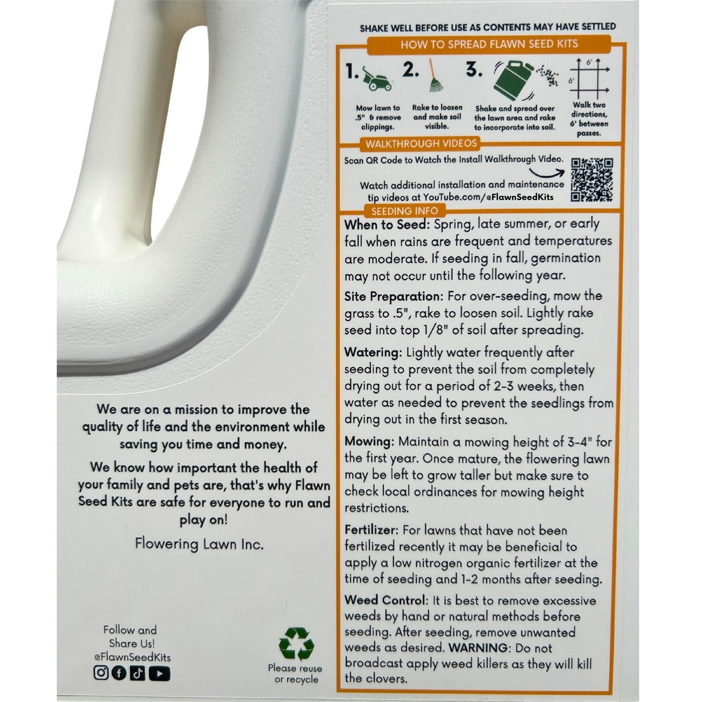 Tri-Color Clover Seed Easy Spread Shaker