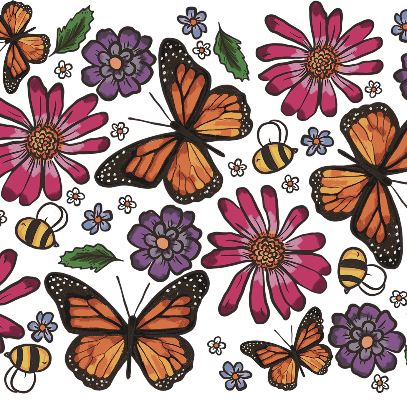 Butterfly Garden Glass Cups