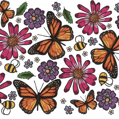 Butterfly Garden Glass Cups