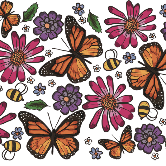 Butterfly Garden Glass Cups