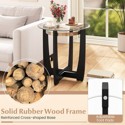 Tempered Glass Coffee Table Set of 3 for Living Room Bedroom