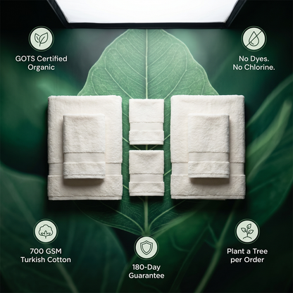 Luxury Organic Bath Six Piece Towel Set | Soft, Plush, Eco-Friendly Towels