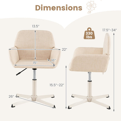 Swivel Vanity Chair with Adjustable Height and Back Support
