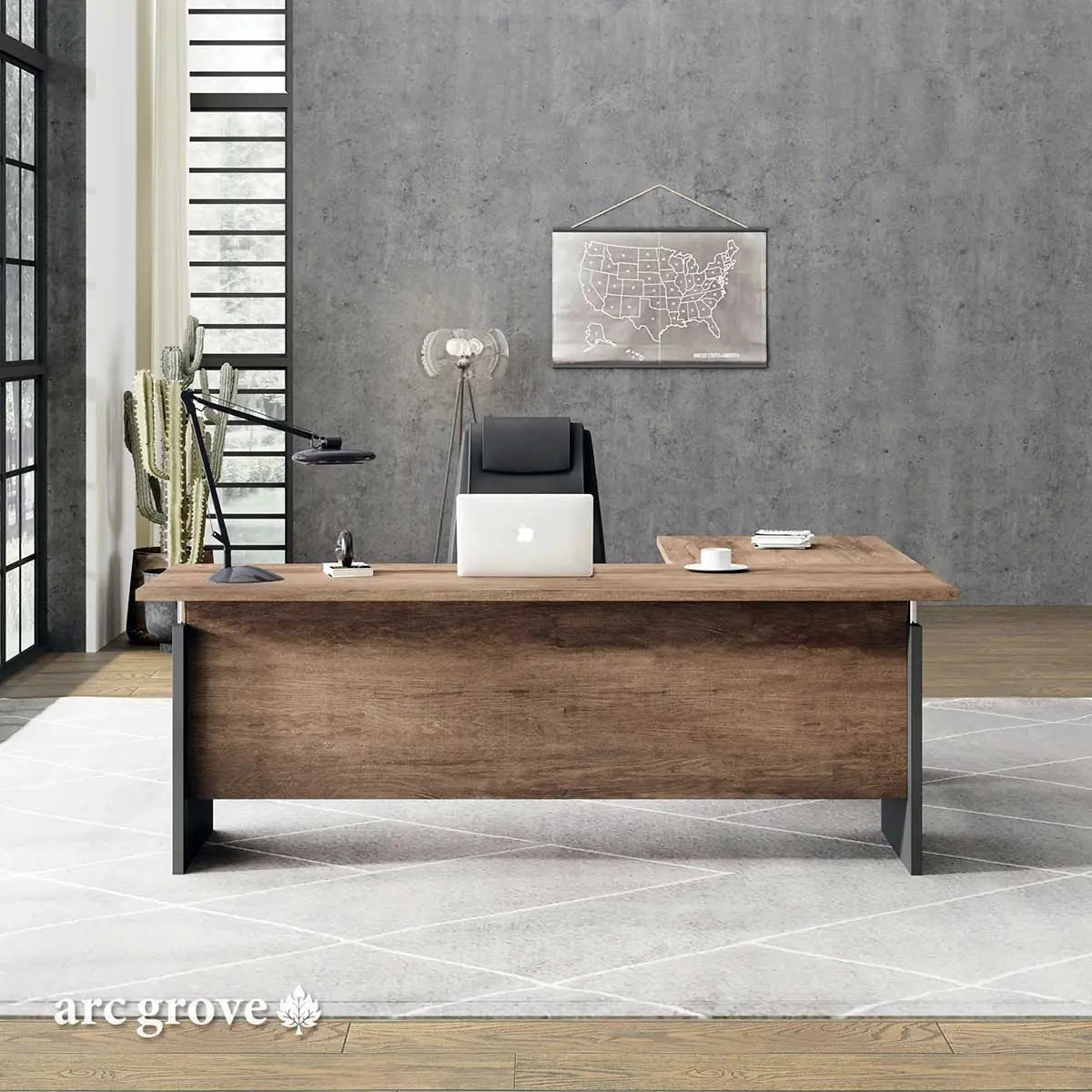Harwood · Small L-Shaped Executive Desk