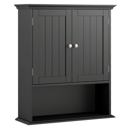 Wall Mount Bathroom Cabinet Storage Organizer with Doors and Shelves