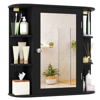 Wall-Mounted Bathroom Mirror Cabinet with Storage Shelves