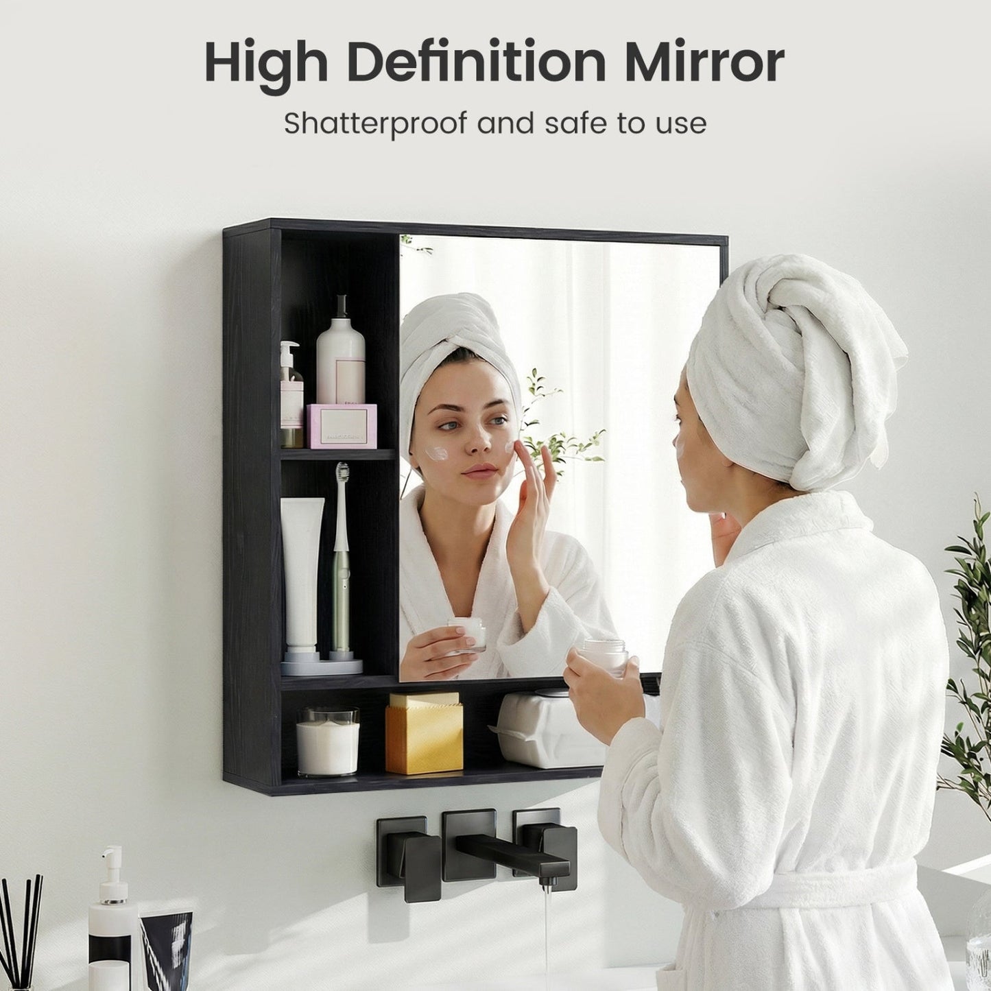 Wall Mounted Bathroom Cabinet with Mirror Single Door