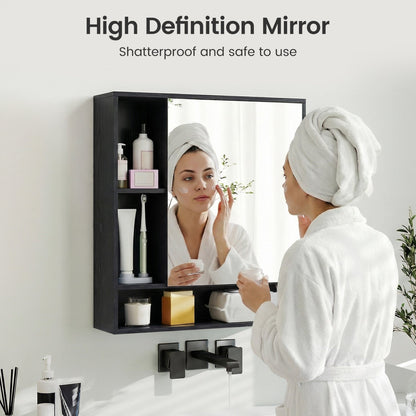 Wall Mounted Bathroom Cabinet with Mirror Single Door