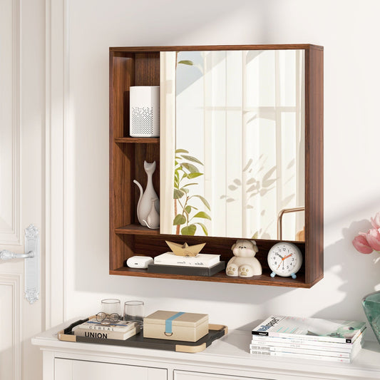 Wall Mounted Bathroom Cabinet with Mirror Single Door