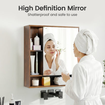 Wall Mounted Bathroom Cabinet with Mirror Single Door