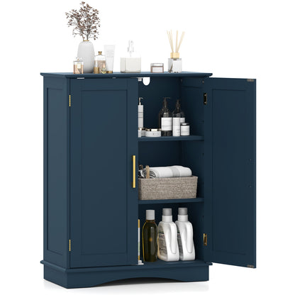 Bathroom Floor Storage Cabinet with 2 Doors and Adjustable Shelves