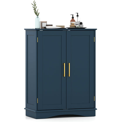 Bathroom Floor Storage Cabinet with 2 Doors and Adjustable Shelves