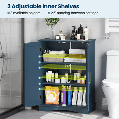 Bathroom Floor Storage Cabinet with 2 Doors and Adjustable Shelves