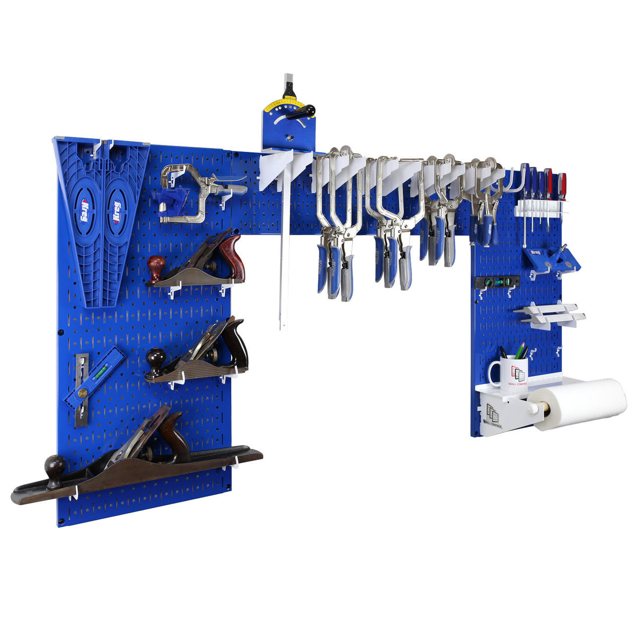 Lazy Guy DIY Maker Woodworking Tool Storage Organizer Set - Metal Pegboard with Accessories