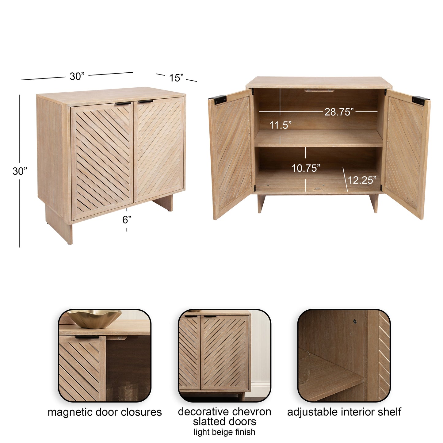 Mezzeta Wood Floor Storage Cabinet
