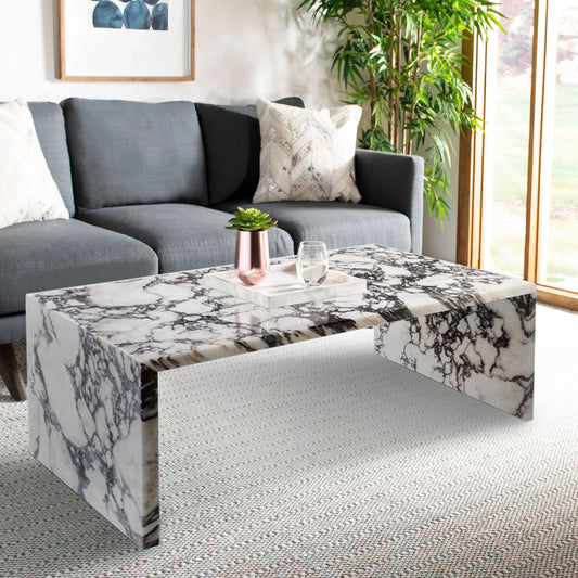 Calacatta Viola Marble Plain Design Modern Coffee Table - Polished Finish 20x36x12