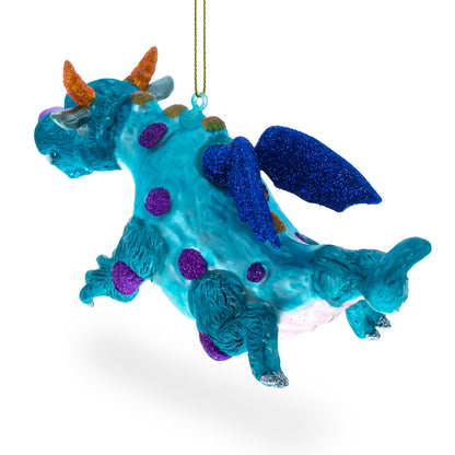 Flying Dragon Glass Christmas Ornament