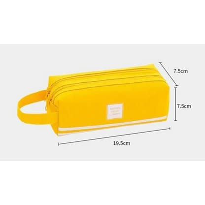 Classic Colorful Large Capacity Pencil Cases For Students Cool Design Double Zipper Pencil Pouch Pen Bag For School