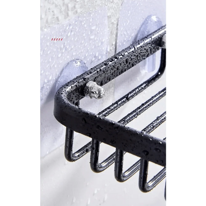 Creative Drill Free Soap Dish Holder Wall Mounted Storage Rack Toilet Soap Box Sponge Dish Bathroom Accessories Soap Dish Holder with Loofah Bath Sponge Towel Razor Holder for Bathroom Shower Kitchen Adhesive Wall Mounted No Drilling