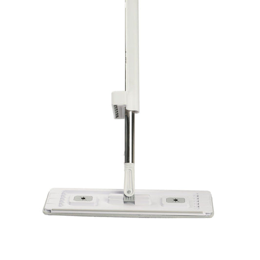 Flat Mop, Self Wringing, Microfiber Floor Cleaner with 4 Reusable & Washable Pads for Dry & Wet Floor Cleaning, Microfiber Flat Mop with Stainless Steel Handle for Hardwood Laminate Tile Vinyl