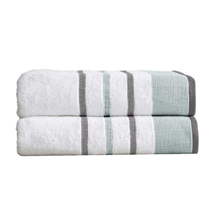 Decorative Cotton Stripe Bath Towel Set - Noelle Collection