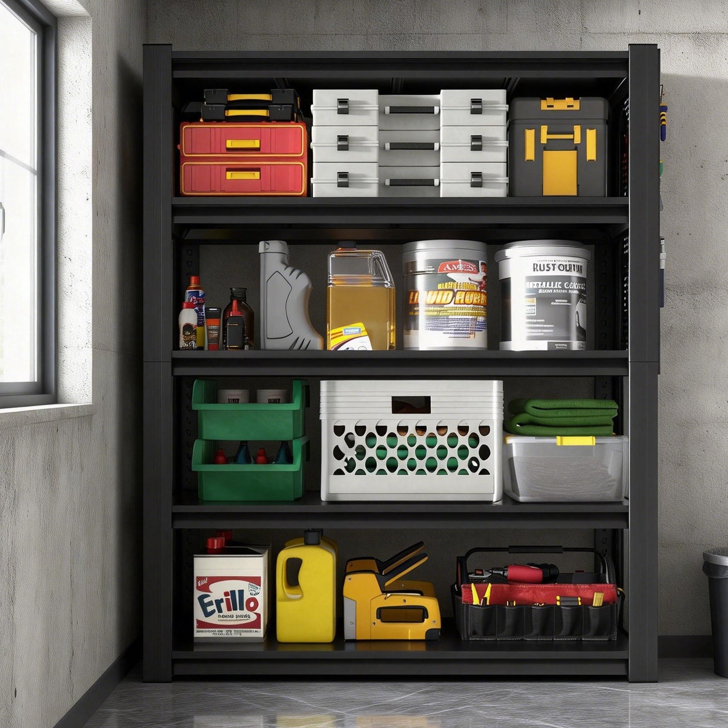 Heavy-Duty 5-Tier Adjustable Storage Shelving Unit - 78"H