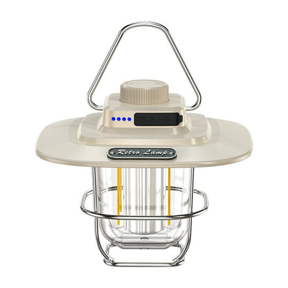 Vintage Outdoor Camping Lantern, Portable Kerosene Lamp Style Light, Smart Rechargeable Handheld Lamp, LED Tent Light