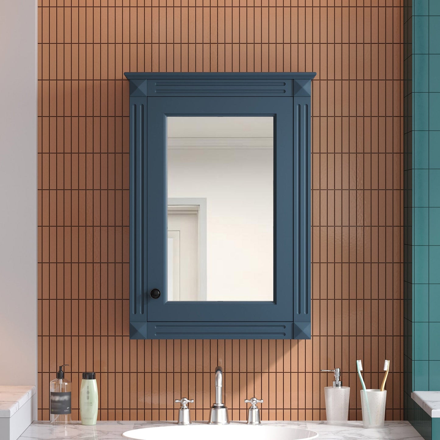 20" Wall Mounted Bathroom Storage Cabinet with Mirror