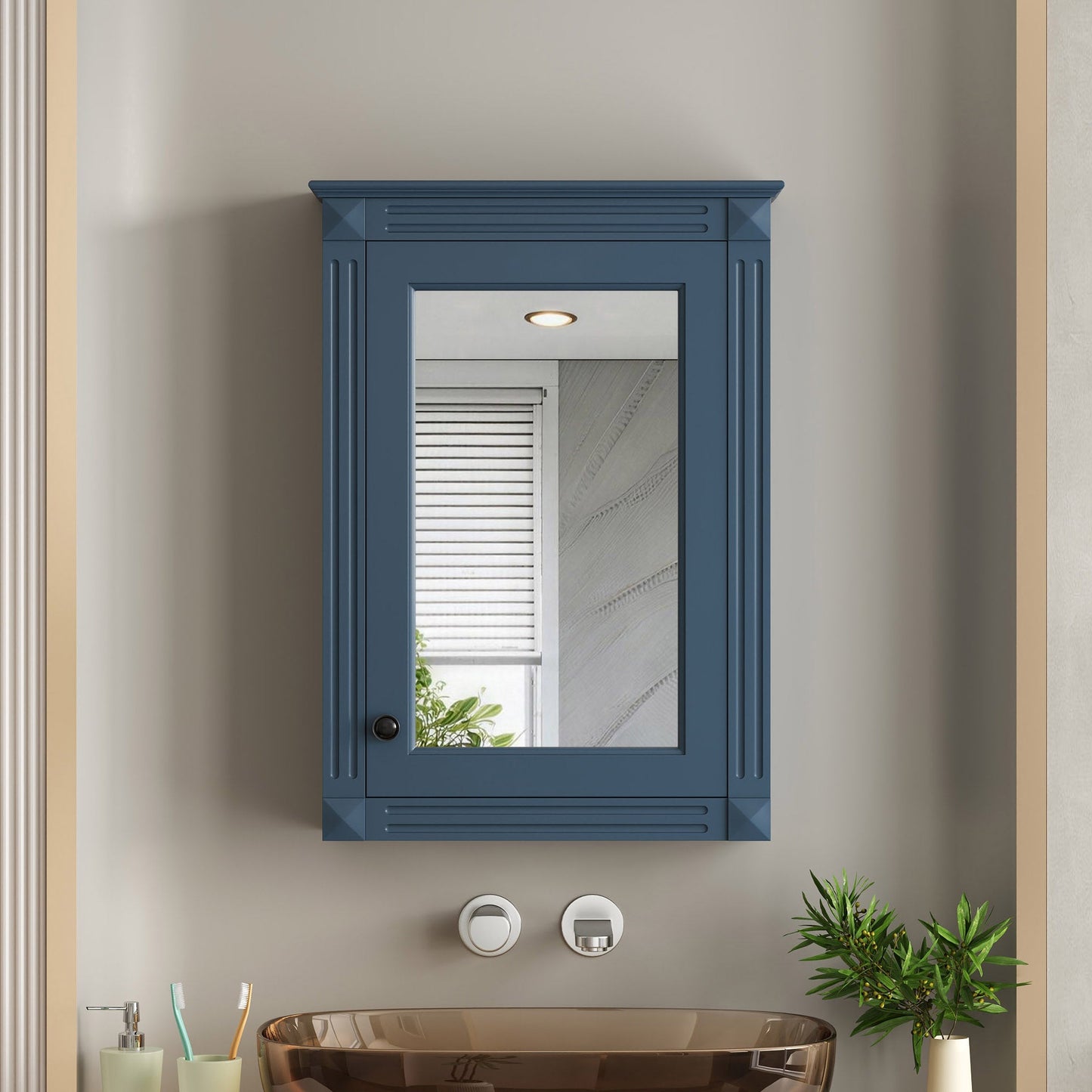 20" Wall Mounted Bathroom Storage Cabinet with Mirror