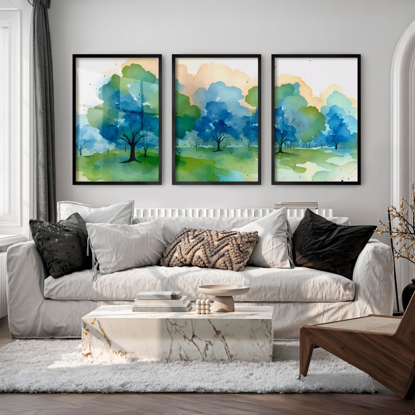 Forest Painting Abstract - Nature Wall Art Triptych